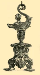 Lamp in the Form of Sphinx-like Sea Creature, c. 1510-1530, 1881