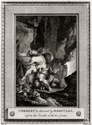 Cerberus, Chained by Hercules, Infects the Earth with His Foam