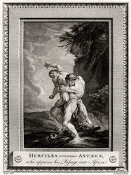 Hercules Overcomes Antaeus, Who Opposes His Passage into Africa