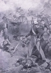 Chilianwala, January 13th 1849: The body of Pennycuick guarded by his son