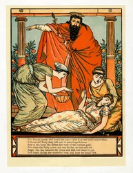 And Down She Falls in Death-like Sleep, from The Blue Beard Picture Book