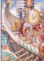He became a target for every arrow, illustration from The Story of Greece