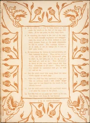 Reading instructions for a child. A floral border, with cherubs