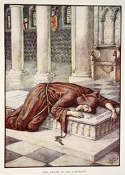 The Death of Sir Lancelot, from ‘Stories of the Knights of the Round Table’ by Henry Gilbert, first edition, 1911