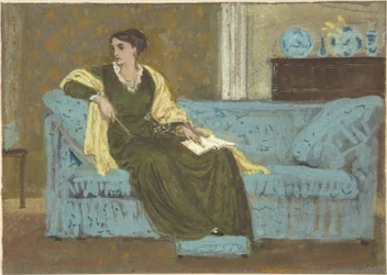 Woman Seated on a Sofa