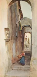 Street in Cervo San Bartolommeo, c1910-1912
