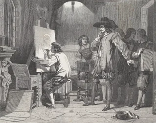 Sebastian Gomez Discovered by His Master, Murillo, At Work (from Illustrated L...)
