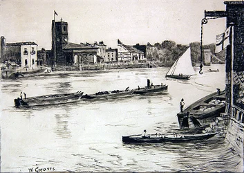 Chelsea Old Church from Battersea