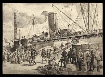 Newly Arrived Troops Debarking at Brest