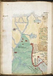 Map of North Africa, from a notebook comprising an historical gazetteer, library-lists, etc.; c.1606-08