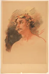 Bust of Man Crowned with Vine Wreath