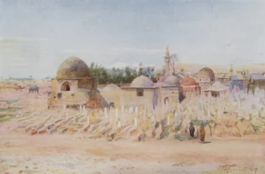 The Moslem Cemetery and View of Mount Hermon, Damascus