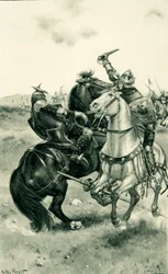 Bruce Slays De Boune in Front of the Armies