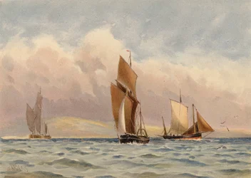 Boulogne Luggers off the French Coast