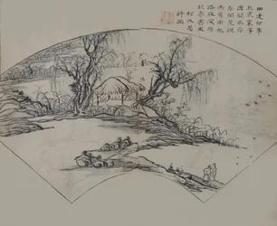 Landscape by Ke Jiusi, from the Mustard Seed Garden Manual of Painting, First Edition