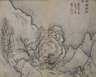 Snowy Peaks Touching the Heavens, in the Manner of Snow-covered Inn by Jing