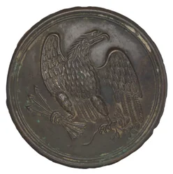 Plate with a Stamped Brass Eagle Design from a Cartridge Box Belt