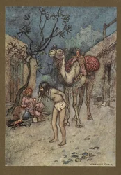 The Camel-Driver Alighted, Tied the Camel to the Tree on the Spot, and Began Smoking, from Folk-Tales of Bengal