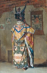 Lama in Holiday Dress at Pemyonchi Monastery in Sikkim