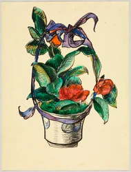 Flower Pot with Ribbon