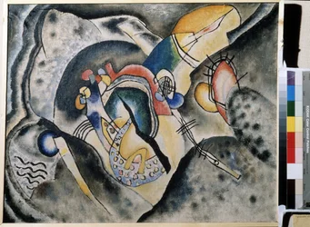 "The Black Line", painting by Wassily Kandinsky (or Wassily Kandinski or Kandinskij)