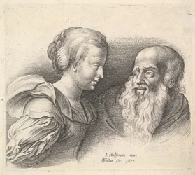 An Old Man and a Girl, after Hulsman, 1635