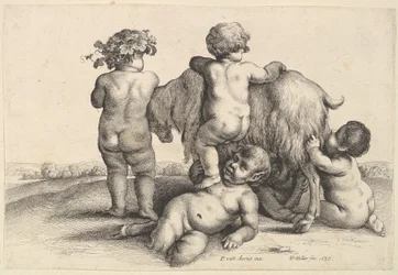 Four boys, a young satyr and a goat, 1647