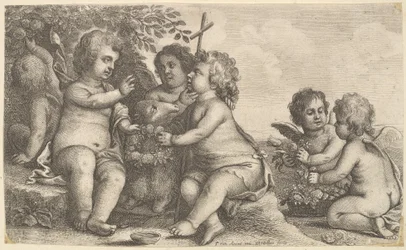 Jesus, St. John the Baptist and Four Cherubs