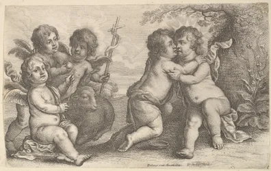 Jesus and St. John Embracing, with Cherubs