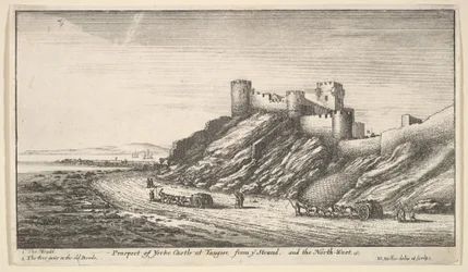 Prospect of Yorke Castle at Tangier, from ye Strand, and the North-West