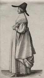 The Woman with a Mannish Hat and Flowered Petticoat