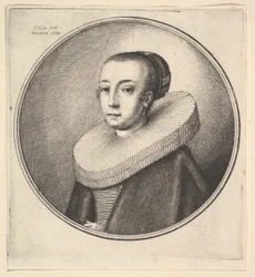 Woman with Circular Lace Ruff