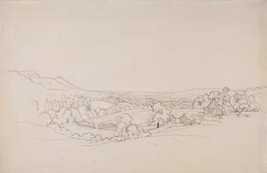 Rolling Landscape with Lattice Houses
