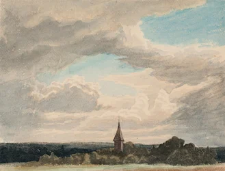Steeple in a Landscape in Odenthal, Study