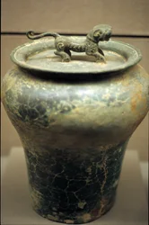 Wine Vase in the Form of a Jar, Surmounted by a Tiger