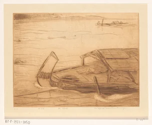 Moored ship in the Kali Mas in Surabaya - The river (original title)