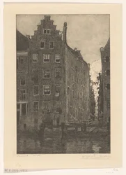 Houses on the Damrak in Amsterdam (original title: On the Damrak)