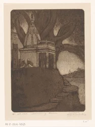 Temple in Benares at Evening