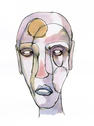 Abstract Contemplative Face