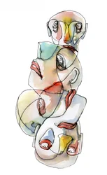 Stacked Abstract Faces