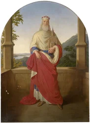 Saint Leopold in Front of a Danube View and the Leopoldsberg in the Background, by Wilhelm August Rieder