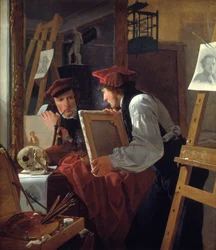 A Young Artist (Ditlev Blunck) Examining a Sketch in a Mirror