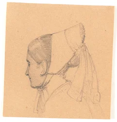 Head of a Young Woman. Profile to the Left