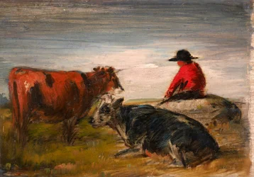 Shepherd with Cows
