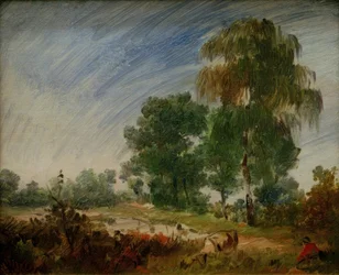 Late Summer Heathland with Pond