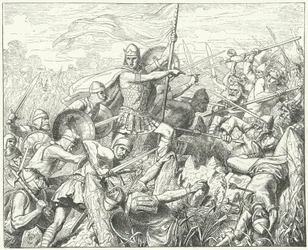 Arnulf of Carinthia Storming the Norman Defences on the River Dyle, 891