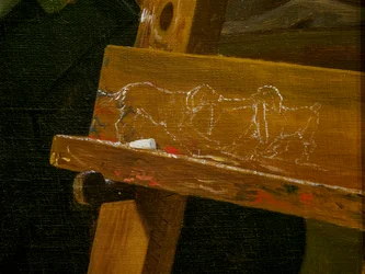 A Young Artist Examining a Sketch in a Mirror (detail)