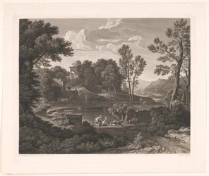 Arcadian Landscape with Tomb Monuments