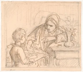 Annette Hage Showing Pictures to Her Nephew Hother