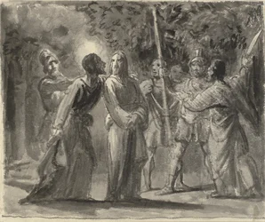 Jesus Kissed by Judas in the Garden of Gethsemane